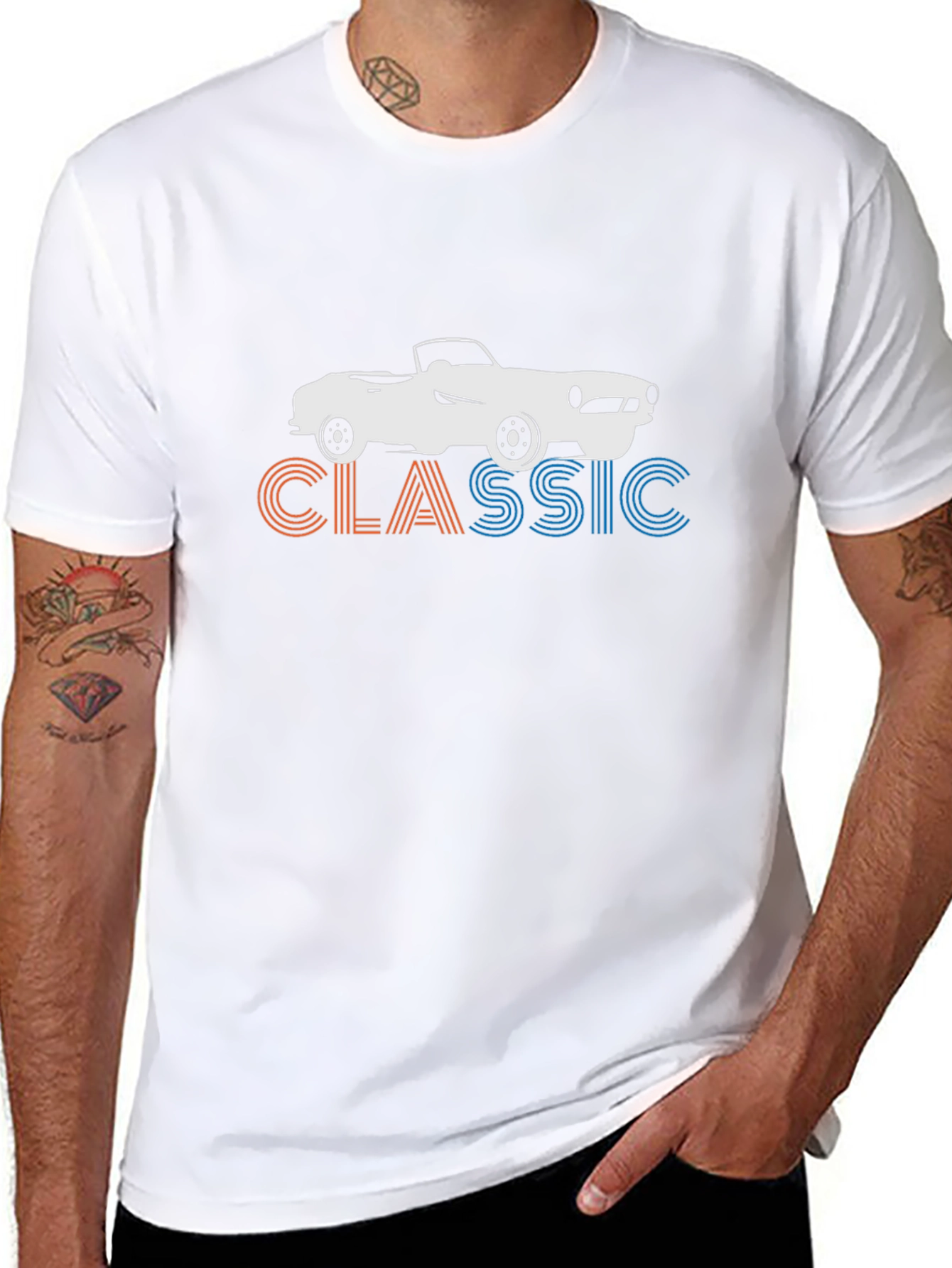 Classic Car Graphic Tee - Retro Style Black T-Shirt