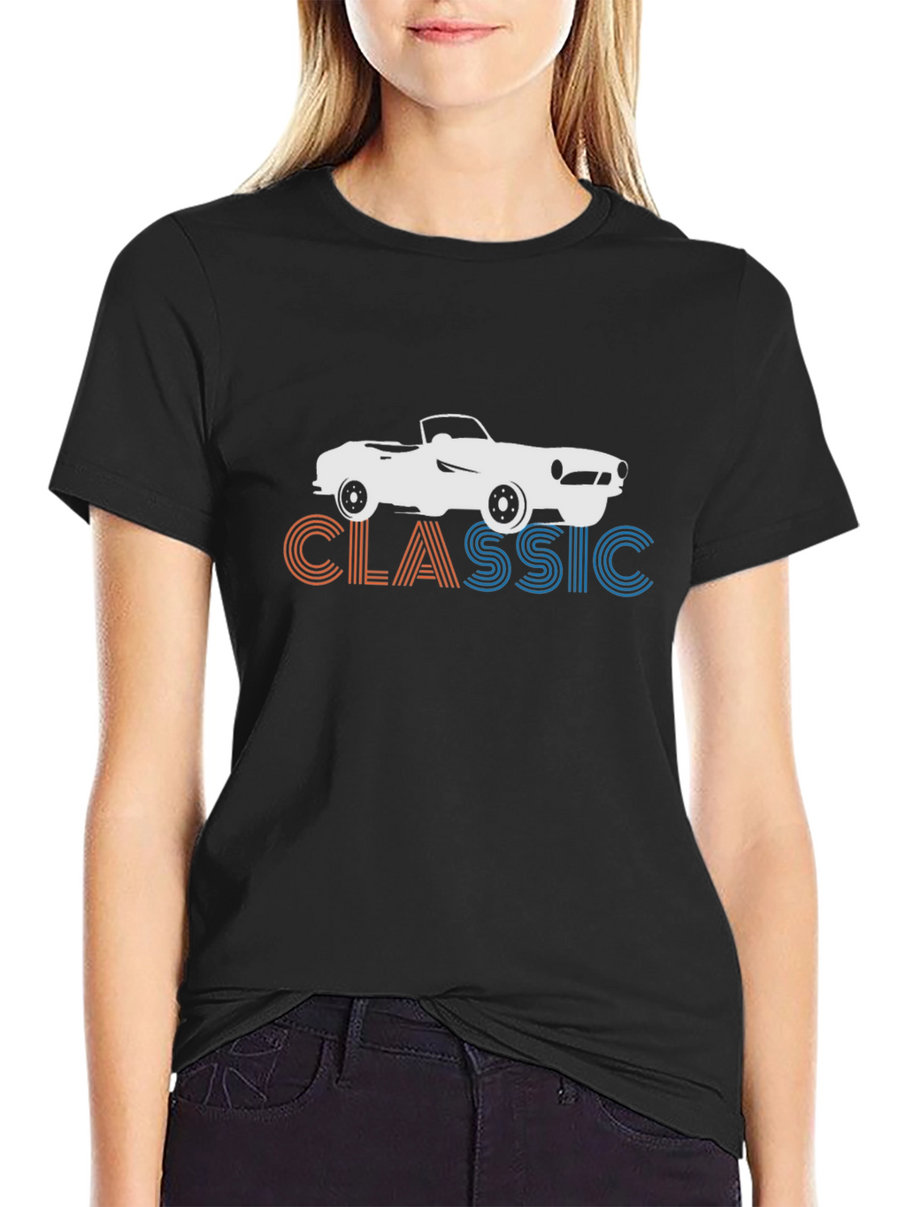 Classic Car Graphic Tee - Retro Style Black T-Shirt