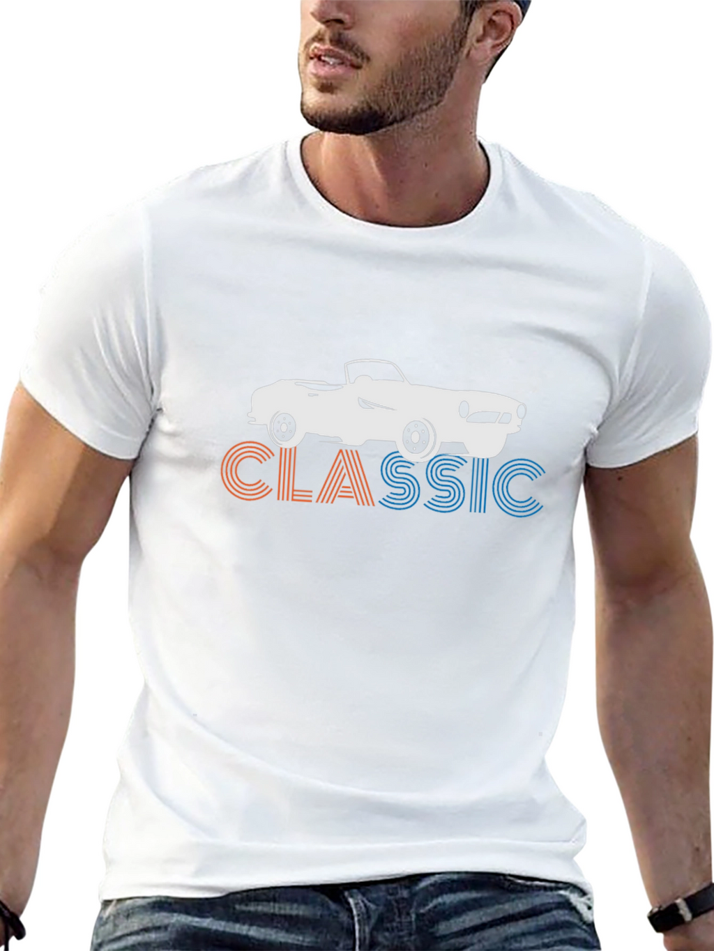 Classic Car Graphic Tee - Retro Style Black T-Shirt