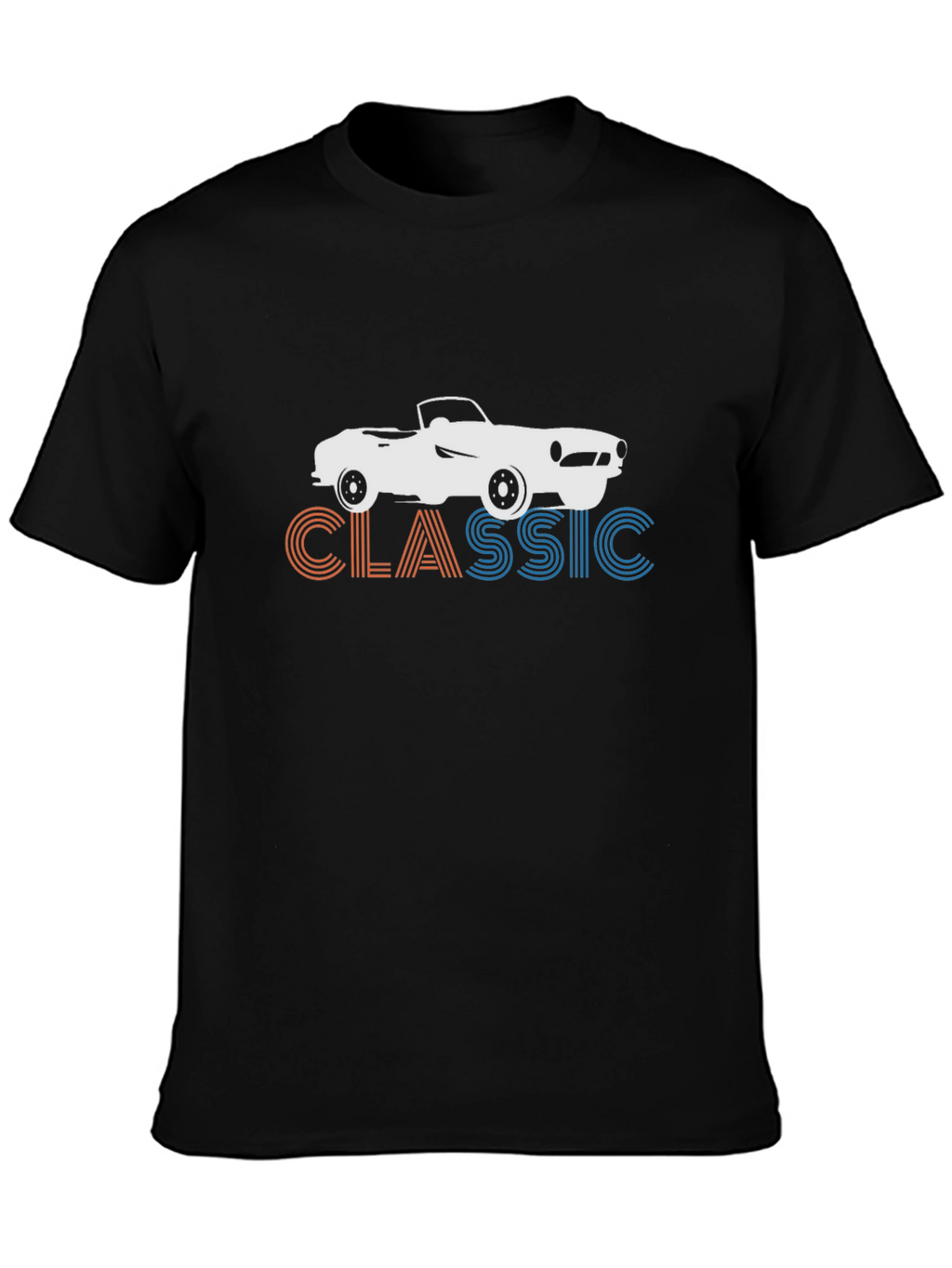 Classic Car Graphic Tee - Retro Style Black T-Shirt