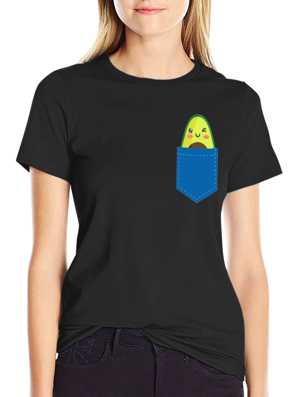 Avocado Pocket Tee - Cute Fruit Graphic T-Shirt