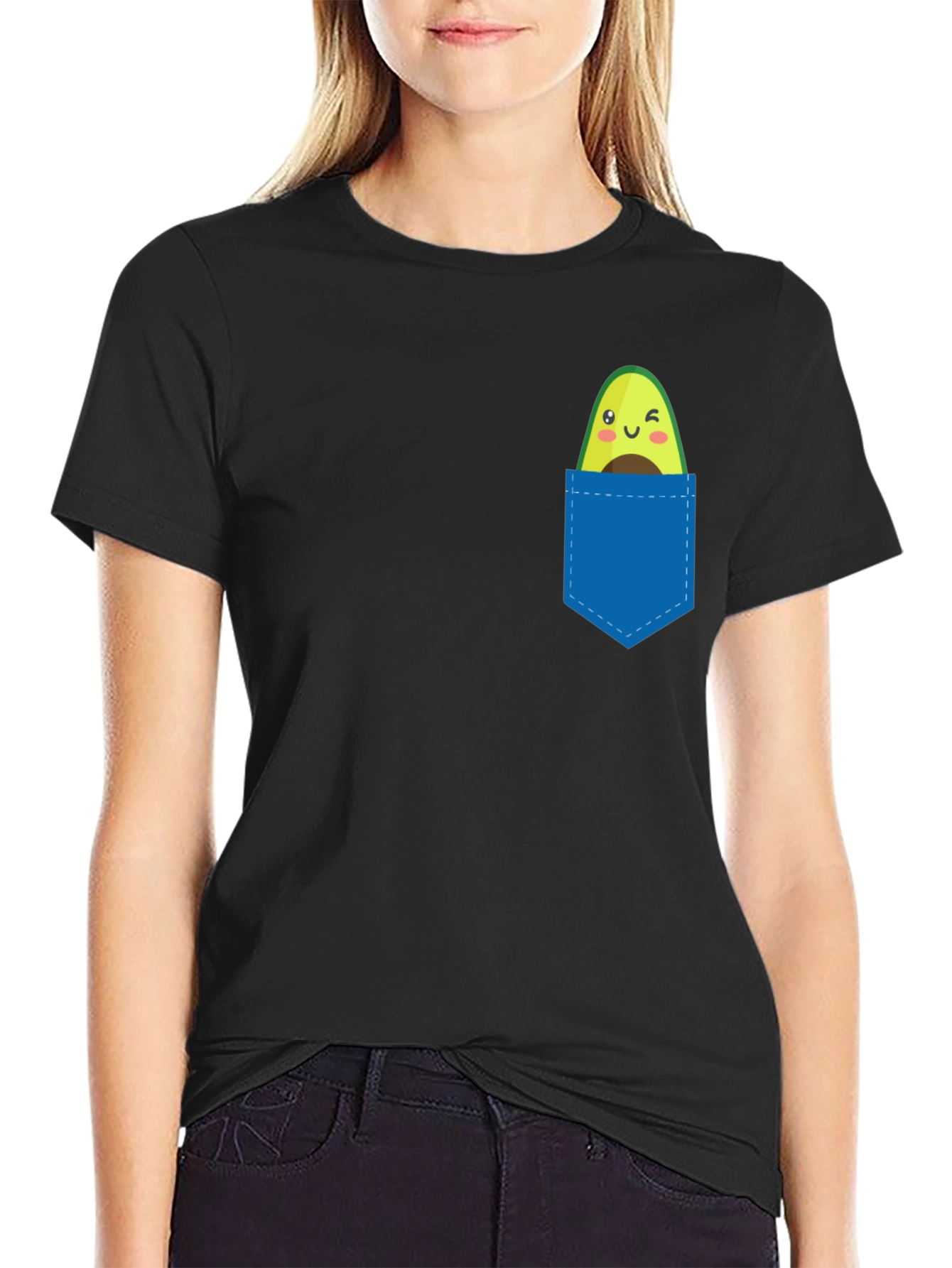 Avocado Pocket Tee - Cute Fruit Graphic T-Shirt