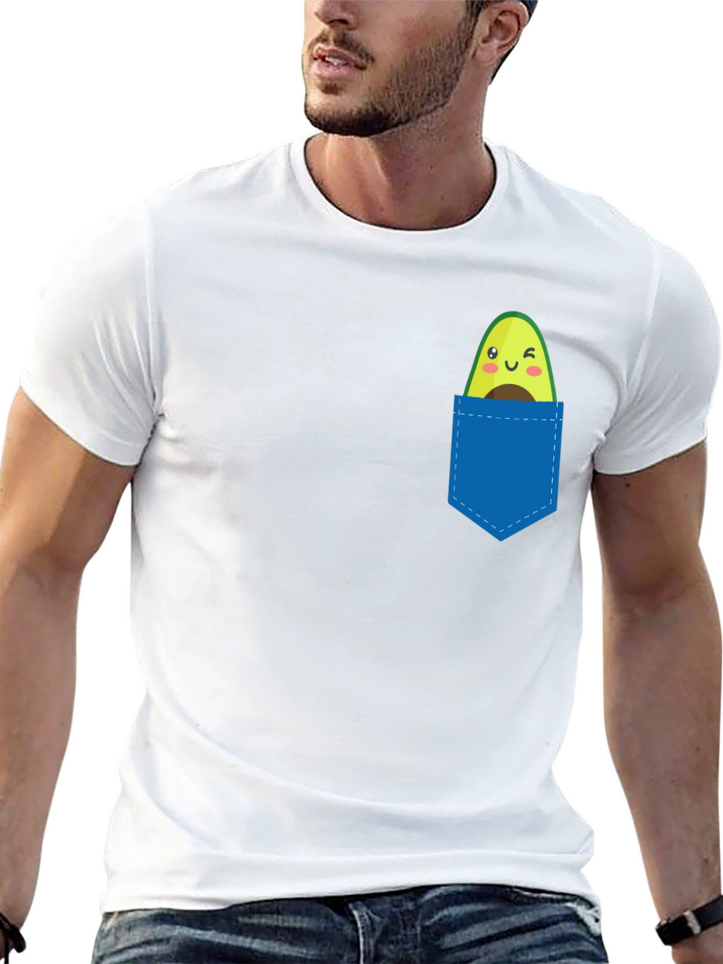 Avocado Pocket Tee - Cute Fruit Graphic T-Shirt