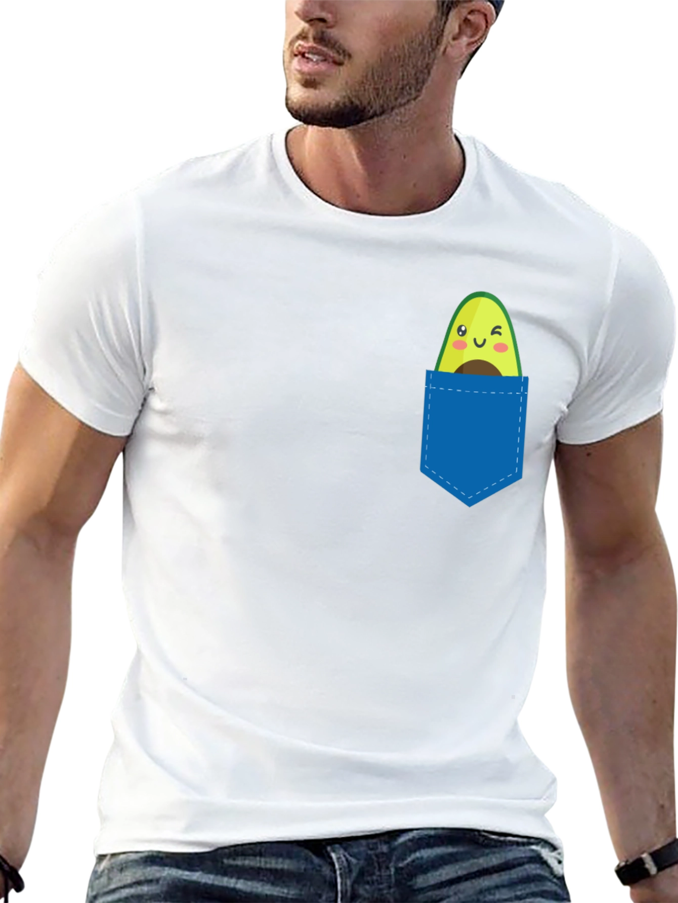 Avocado Pocket Tee - Cute Fruit Graphic T-Shirt