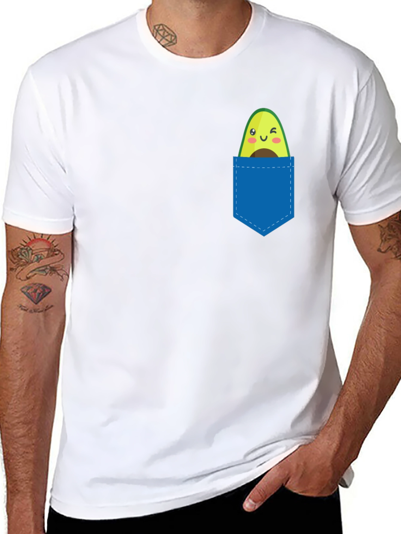 Avocado Pocket Tee - Cute Fruit Graphic T-Shirt