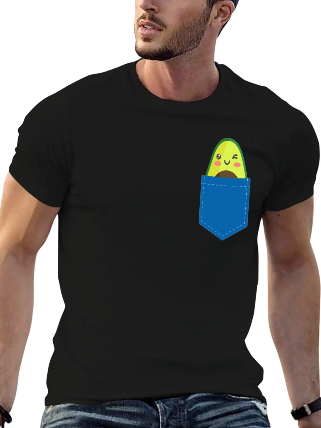 Avocado Pocket Tee - Cute Fruit Graphic T-Shirt