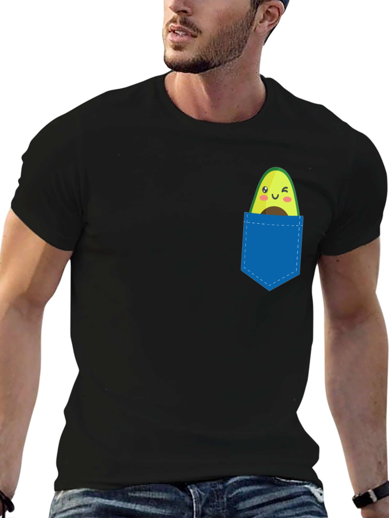 Avocado Pocket Tee - Cute Fruit Graphic T-Shirt