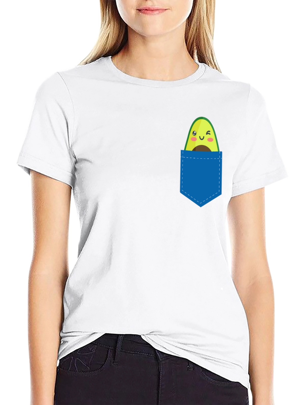 Avocado Pocket Tee - Cute Fruit Graphic T-Shirt