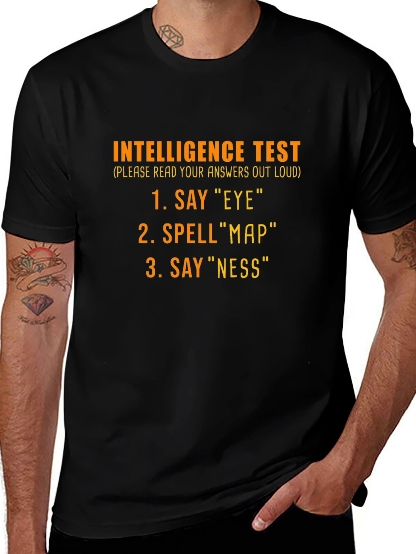 Intelligence Test Graphic T-Shirt Funny Joke Tee