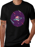 Retro Planet Graphic T-Shirt - Black