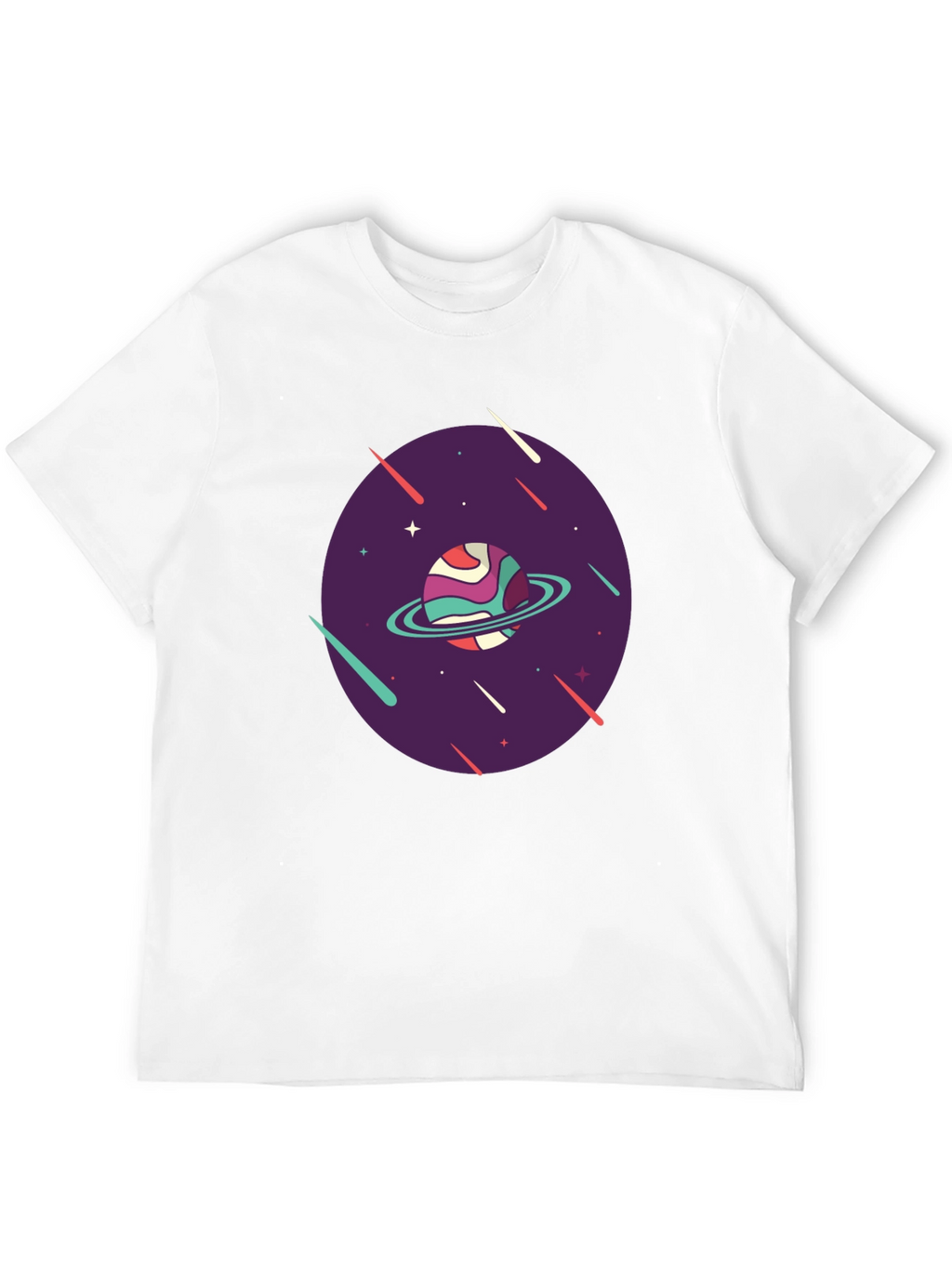 Retro Planet Graphic T-Shirt - Black