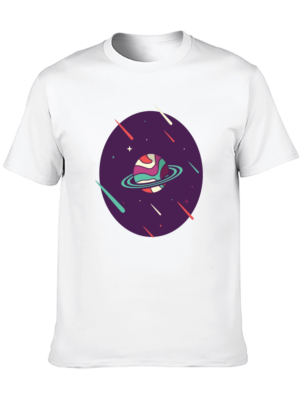 Retro Planet Graphic T-Shirt - Black
