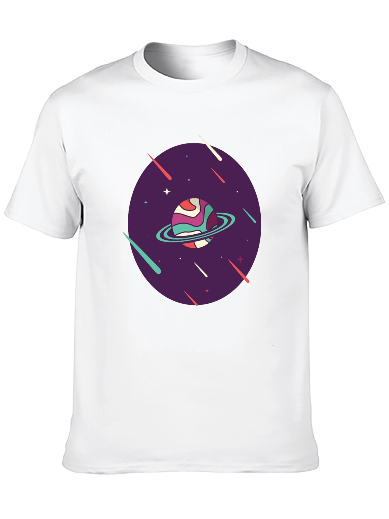 Retro Planet Graphic T-Shirt - Black