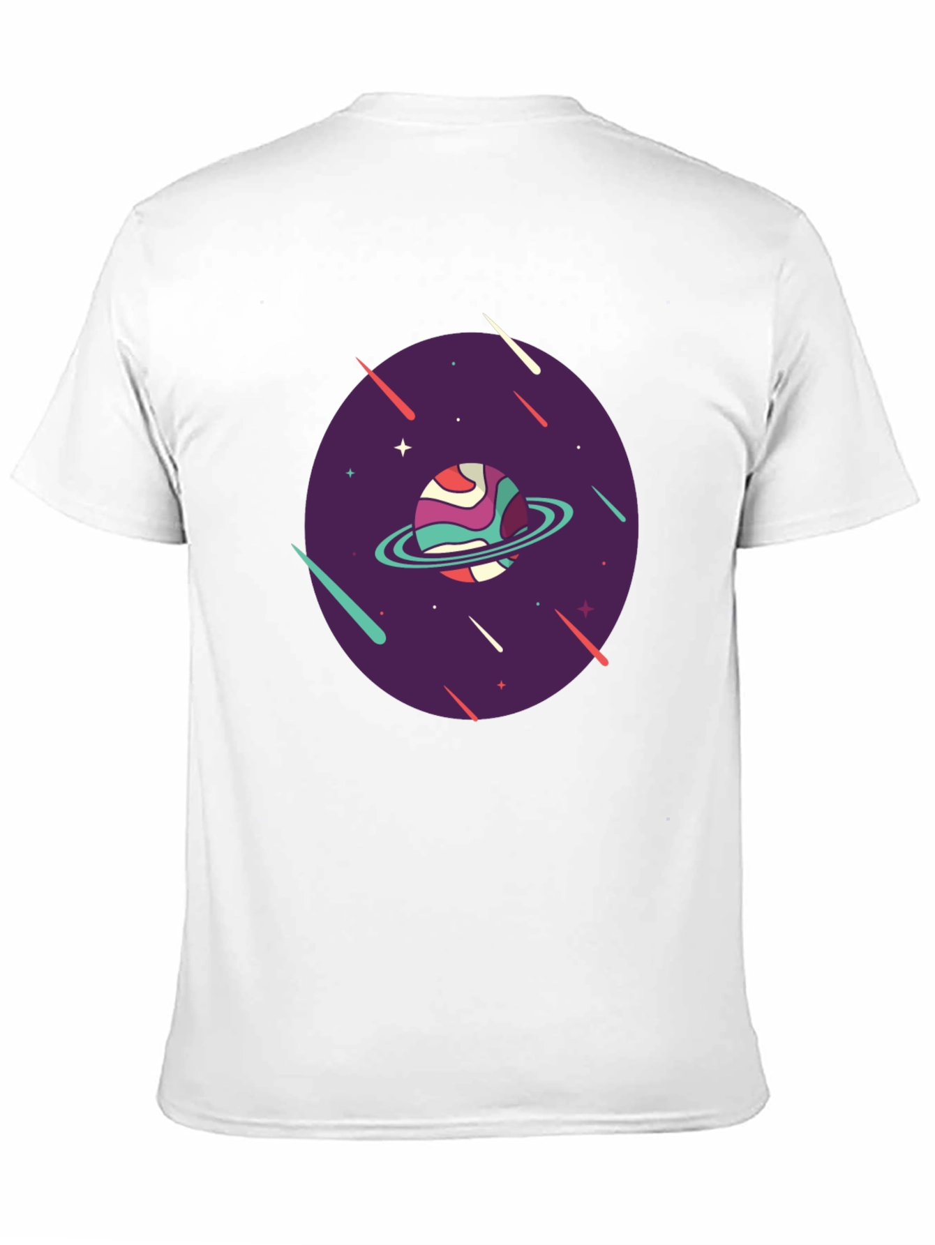 Retro Planet Graphic T-Shirt - Black