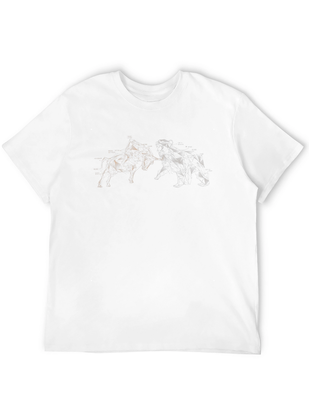 Geometric Bull and Bear Graphic Tee - Black