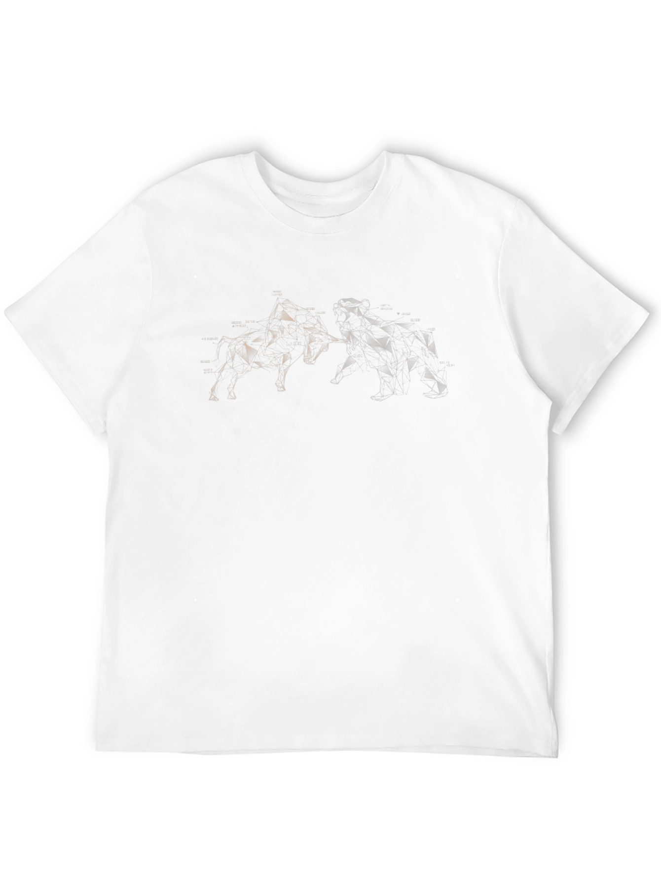 Geometric Bull and Bear Graphic Tee - Black