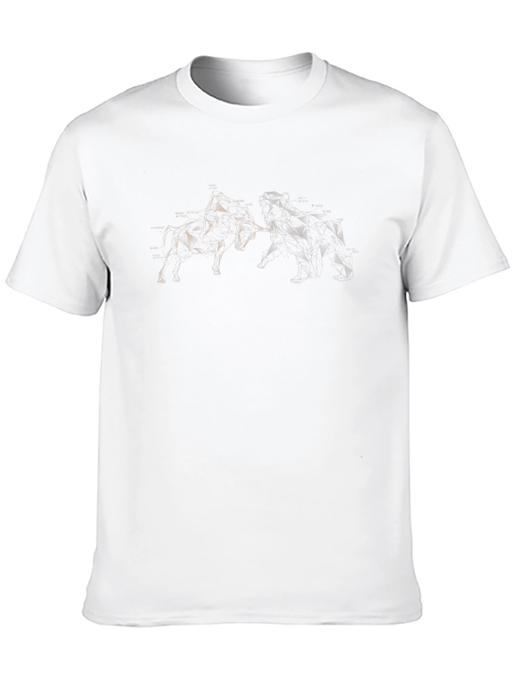 Geometric Bull and Bear Graphic Tee - Black