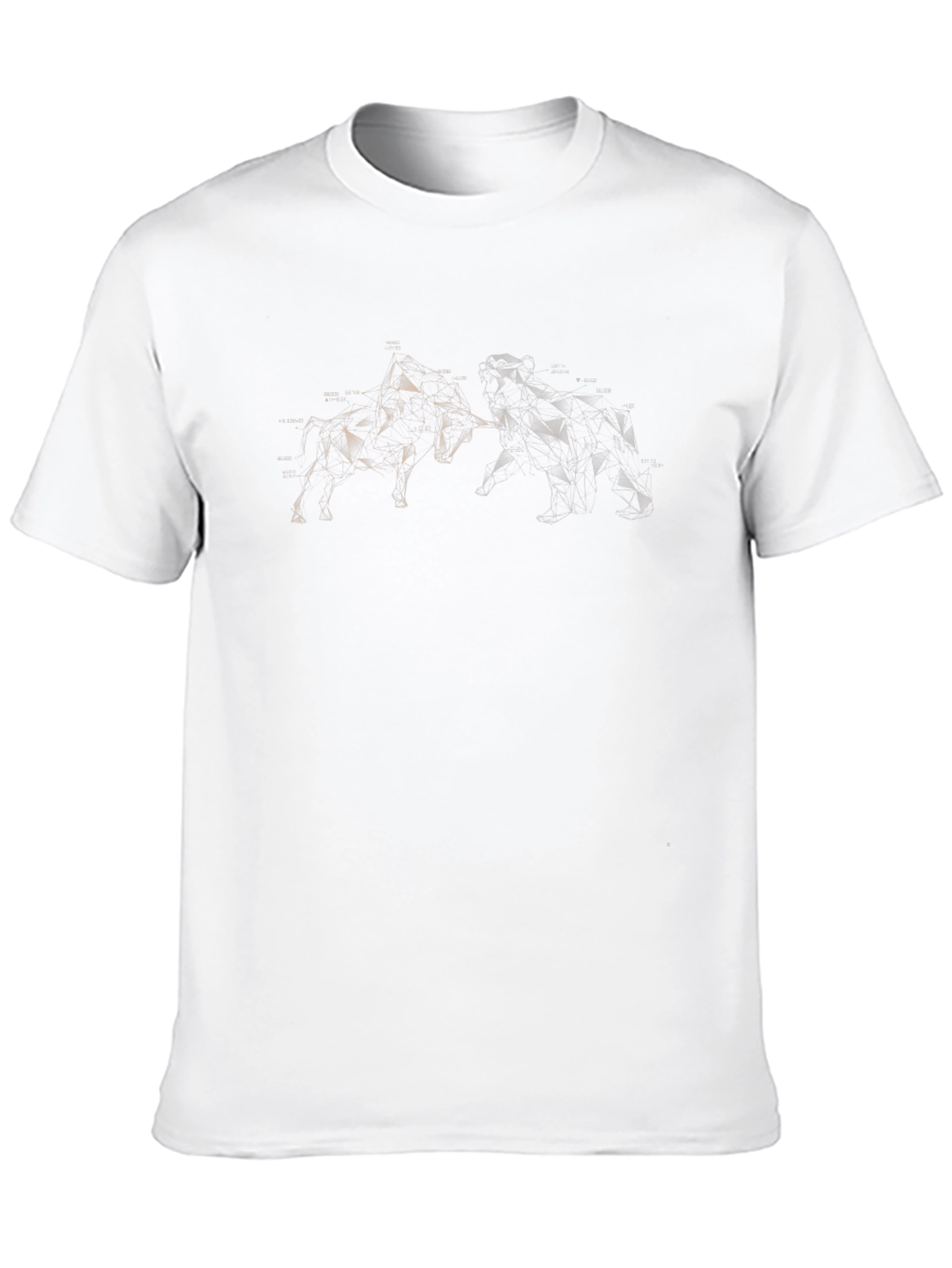 Geometric Bull and Bear Graphic Tee - Black