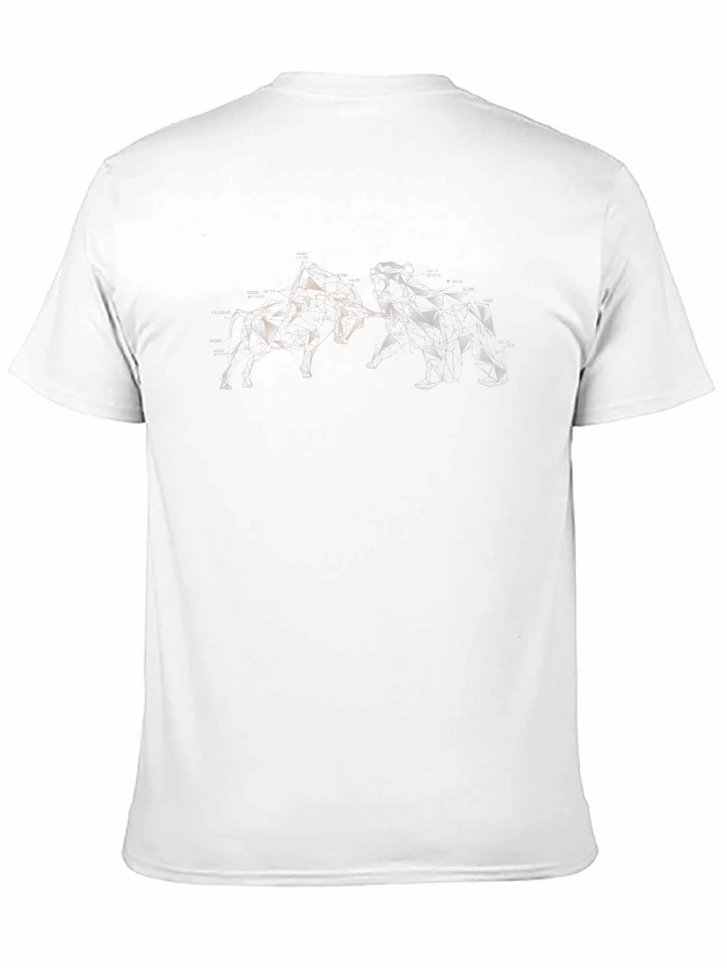 Geometric Bull and Bear Graphic Tee - Black