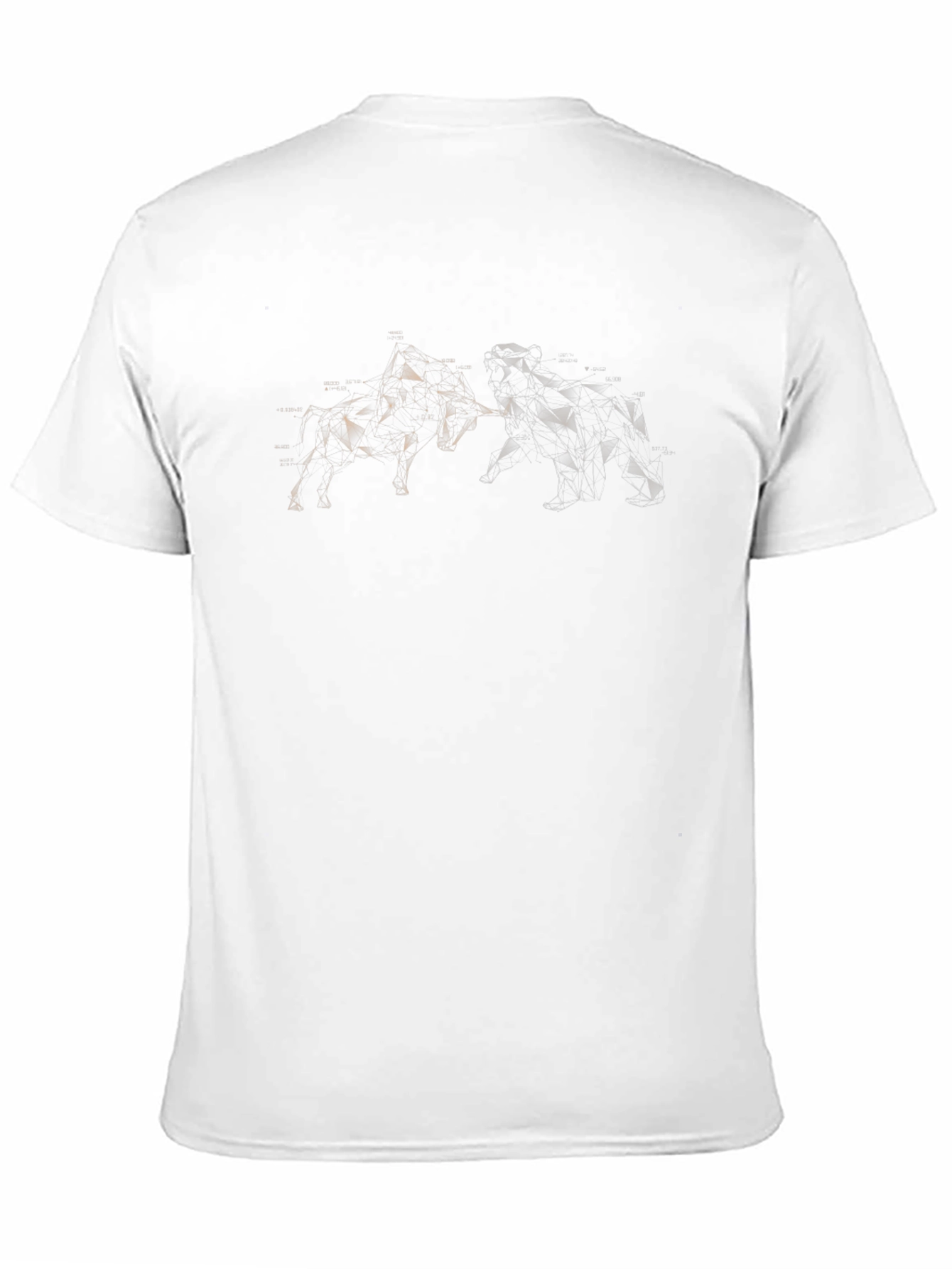 Geometric Bull and Bear Graphic Tee - Black