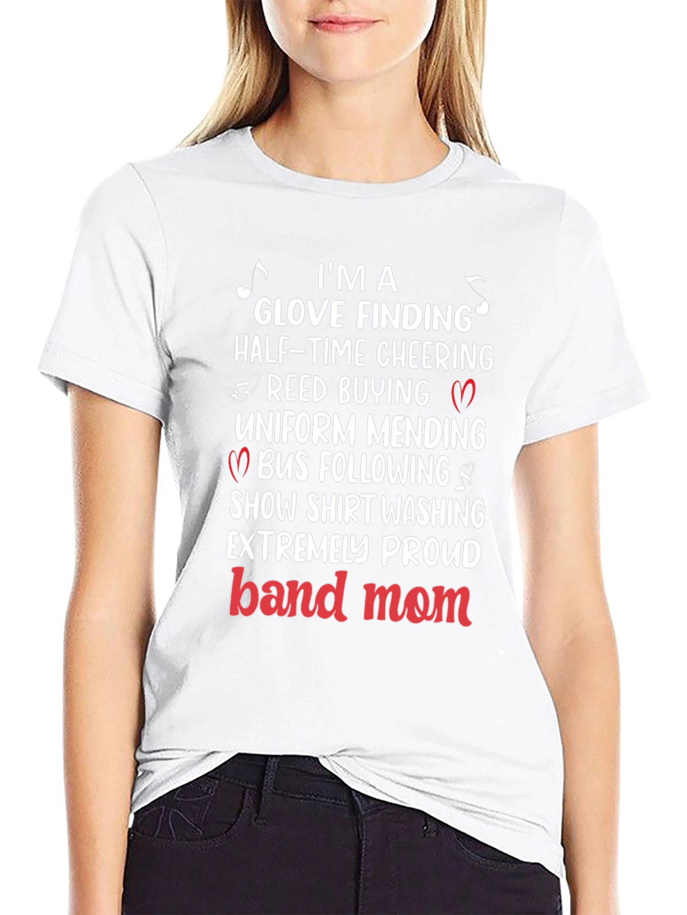 Band Mom T-Shirt: Glove Finding Half-Time Cheering