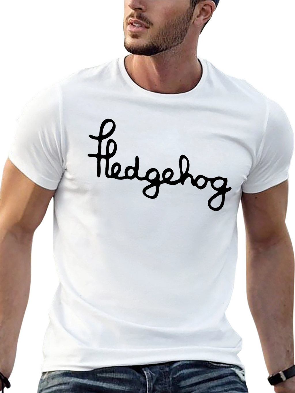 Hedgehog Script Black T-Shirt
