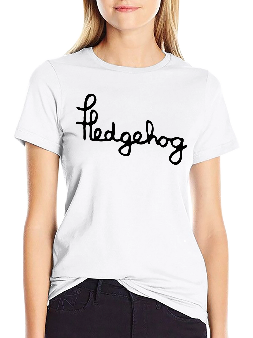 Hedgehog Script Black T-Shirt