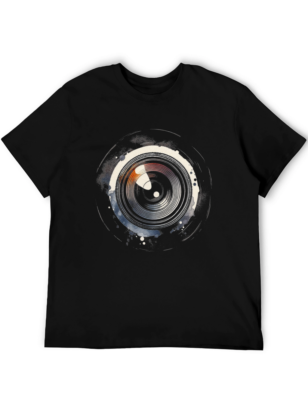 Lens Graphic Mens Black Tee - Photographer Style