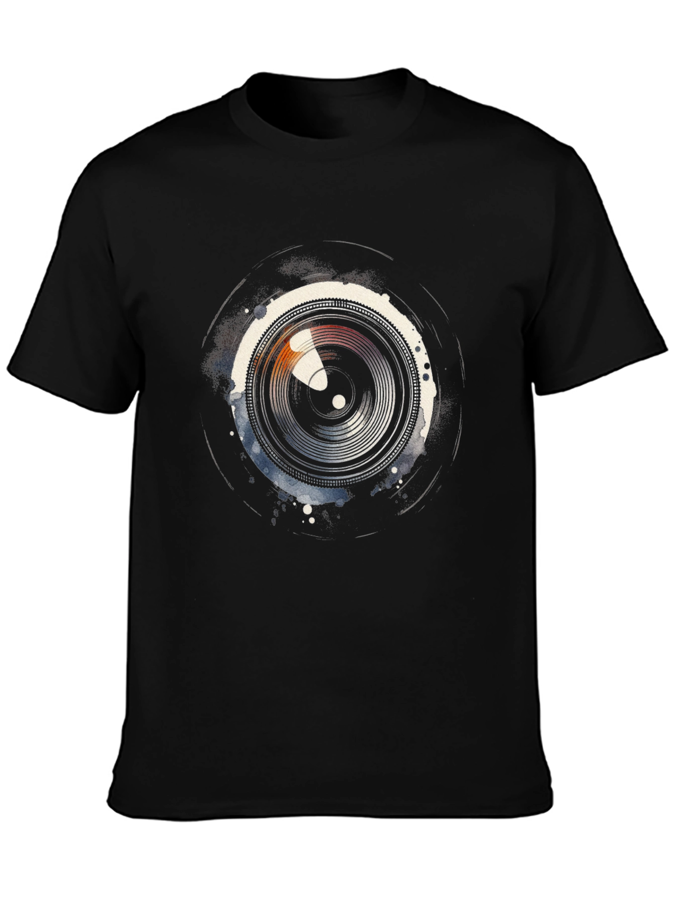 Lens Graphic Mens Black Tee - Photographer Style