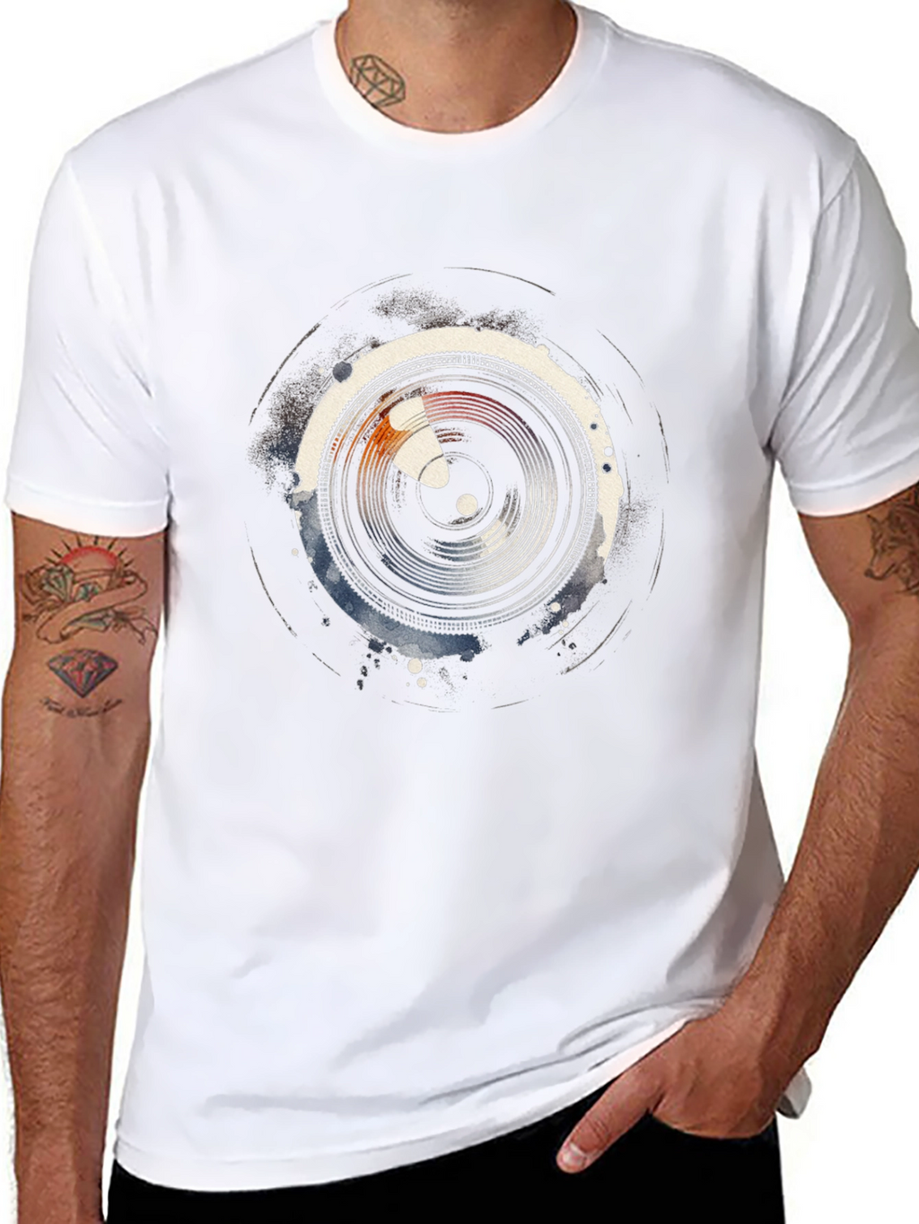 Lens Graphic Mens Black Tee - Photographer Style