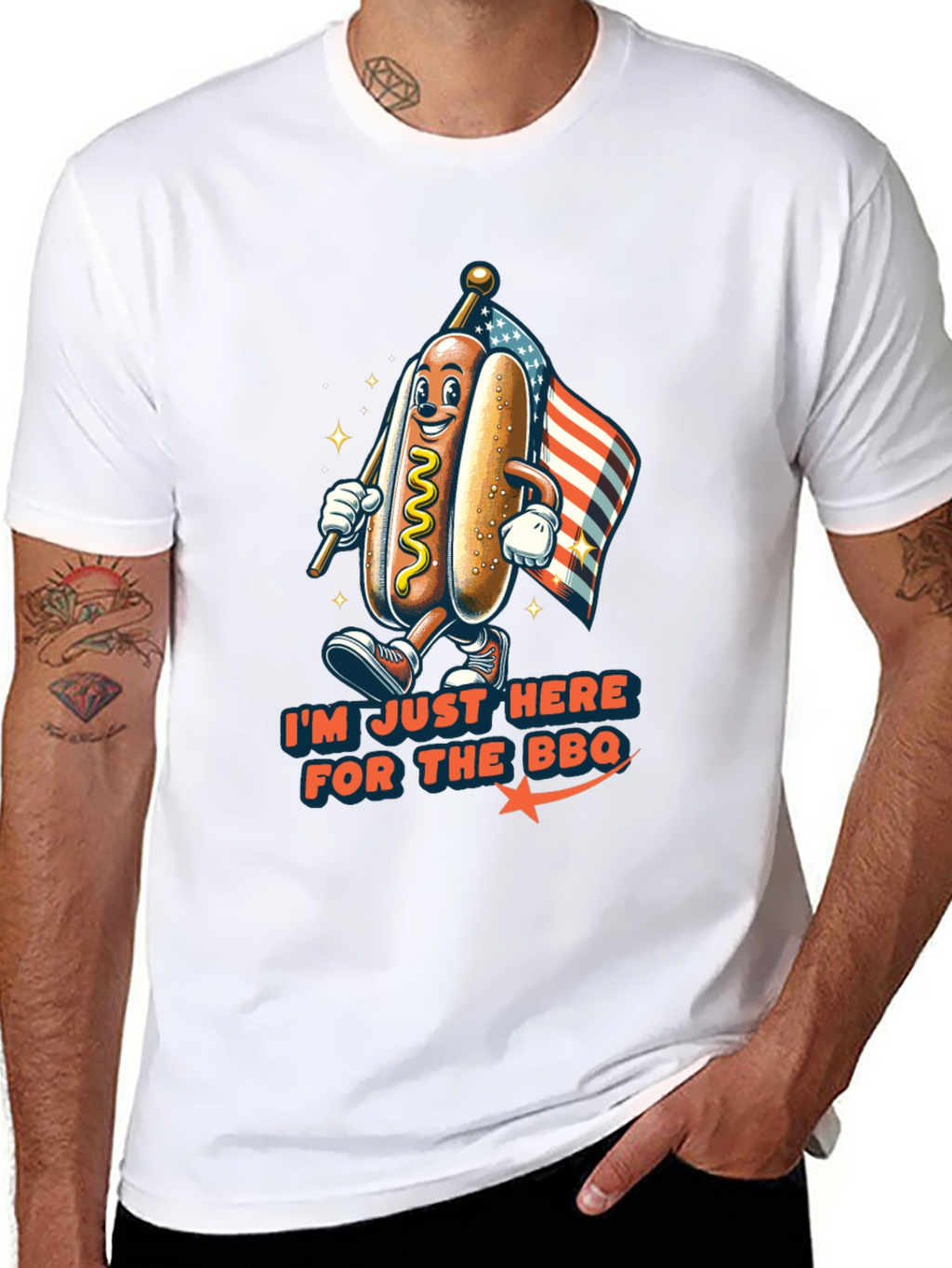 BBQ Hot Dog Graphic T-Shirt