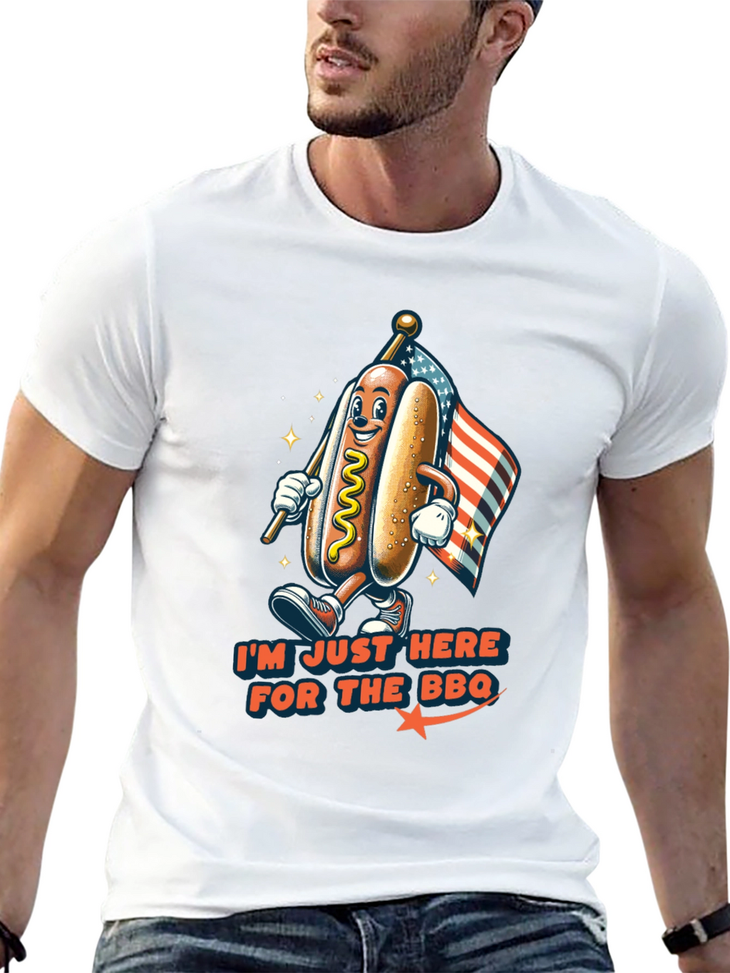 BBQ Hot Dog Graphic T-Shirt