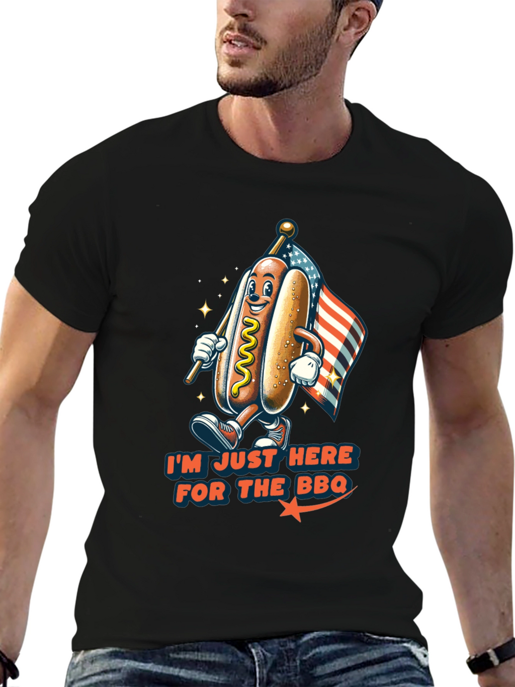 BBQ Hot Dog Graphic T-Shirt