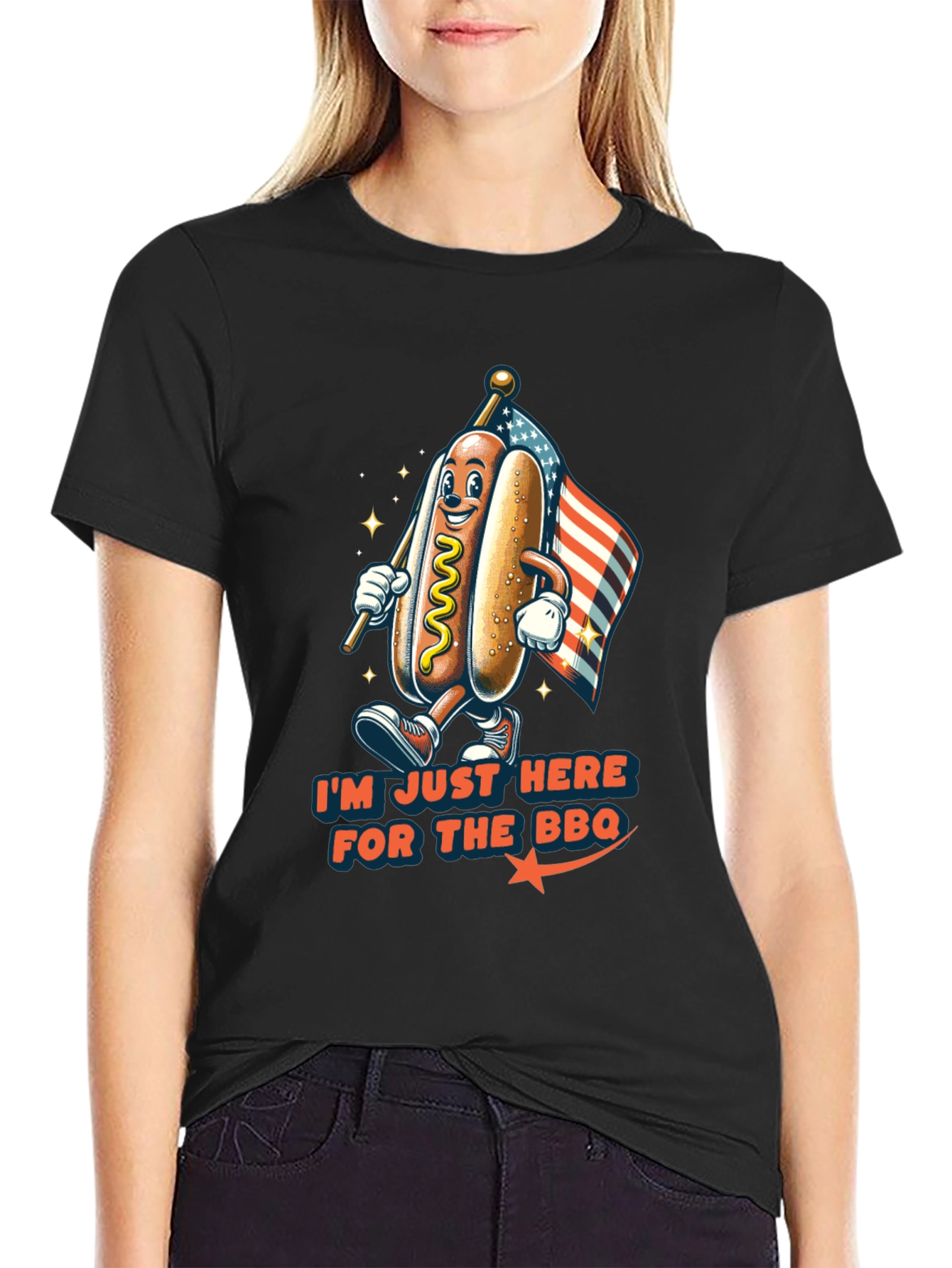 BBQ Hot Dog Graphic T-Shirt