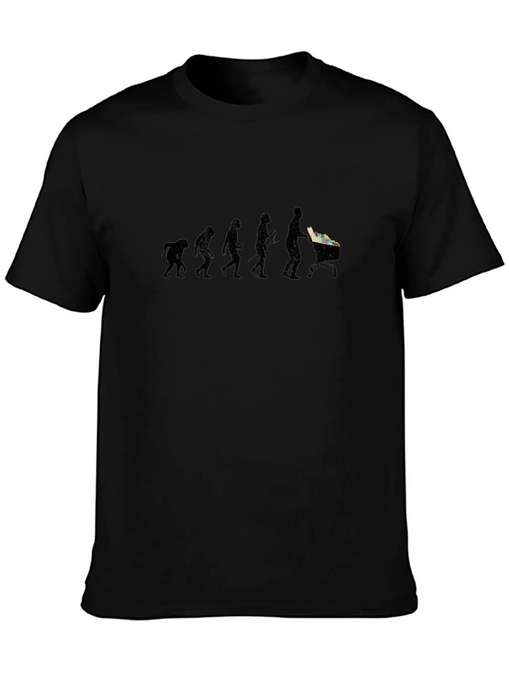 Evolution of Shopping Black T-Shirt
