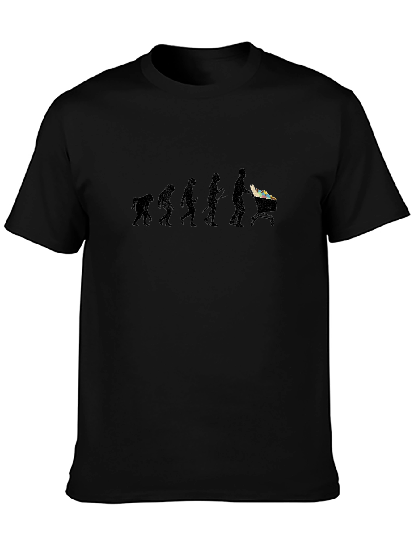 Evolution of Shopping Black T-Shirt
