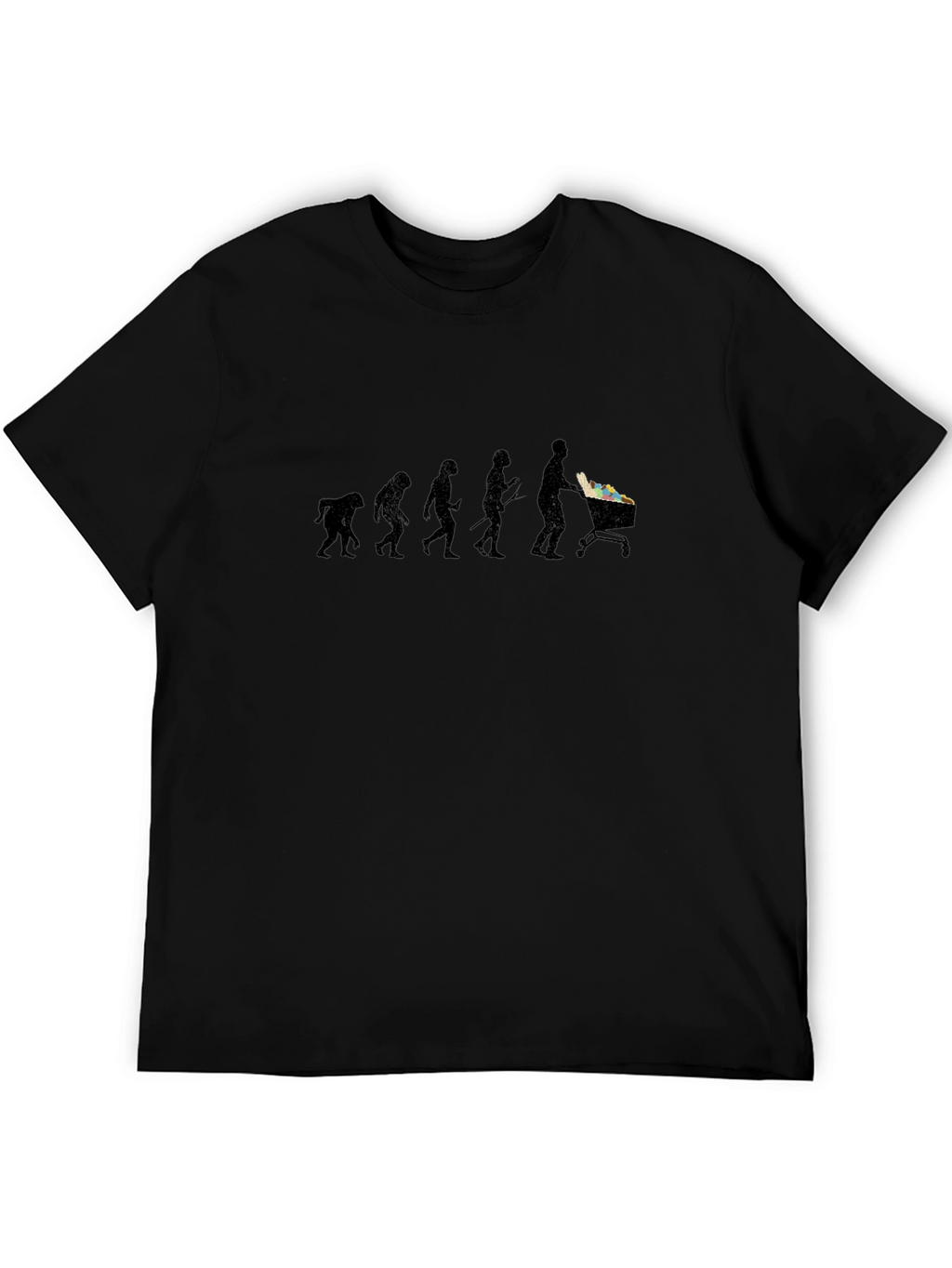 Evolution of Shopping Black T-Shirt