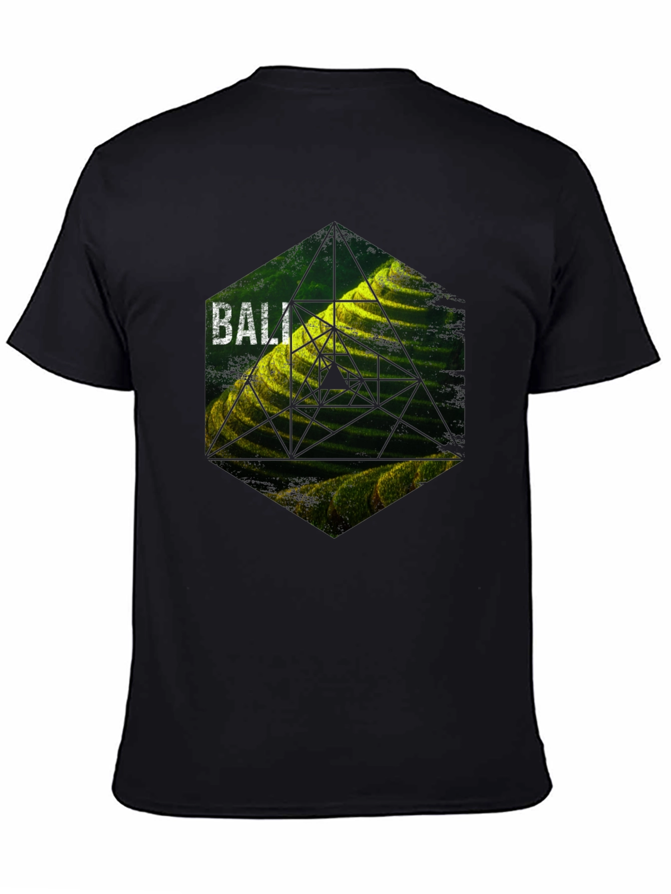Bali Rice Terraces Graphic Tee - Black