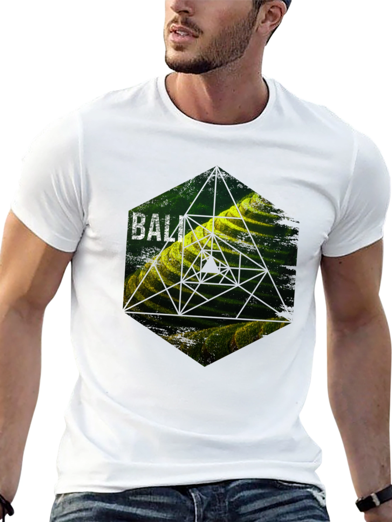 Bali Rice Terraces Graphic Tee - Black