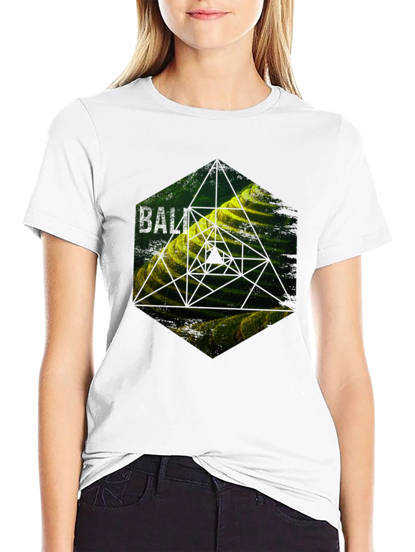 Bali Rice Terraces Graphic Tee - Black