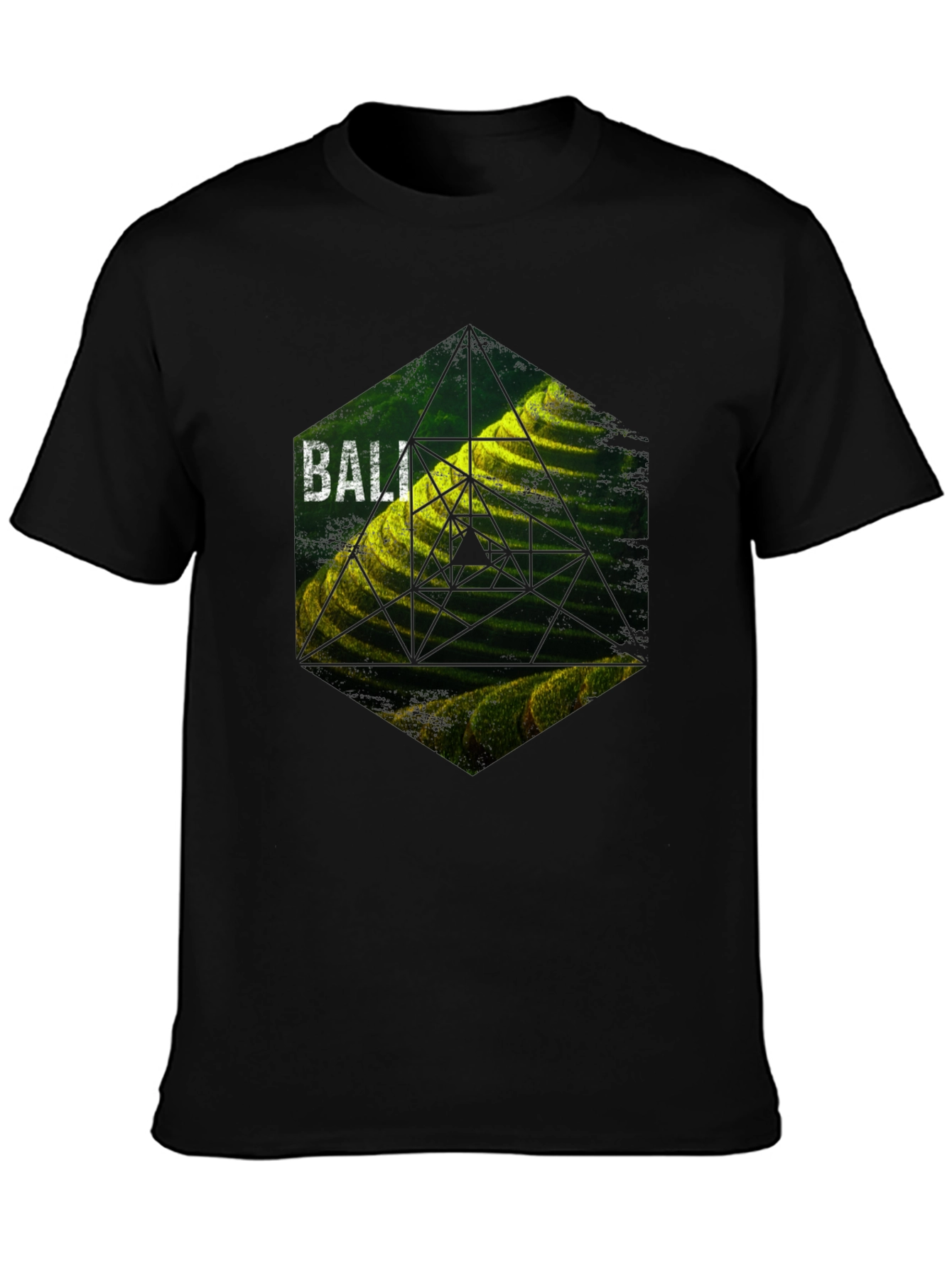 Bali Rice Terraces Graphic Tee - Black