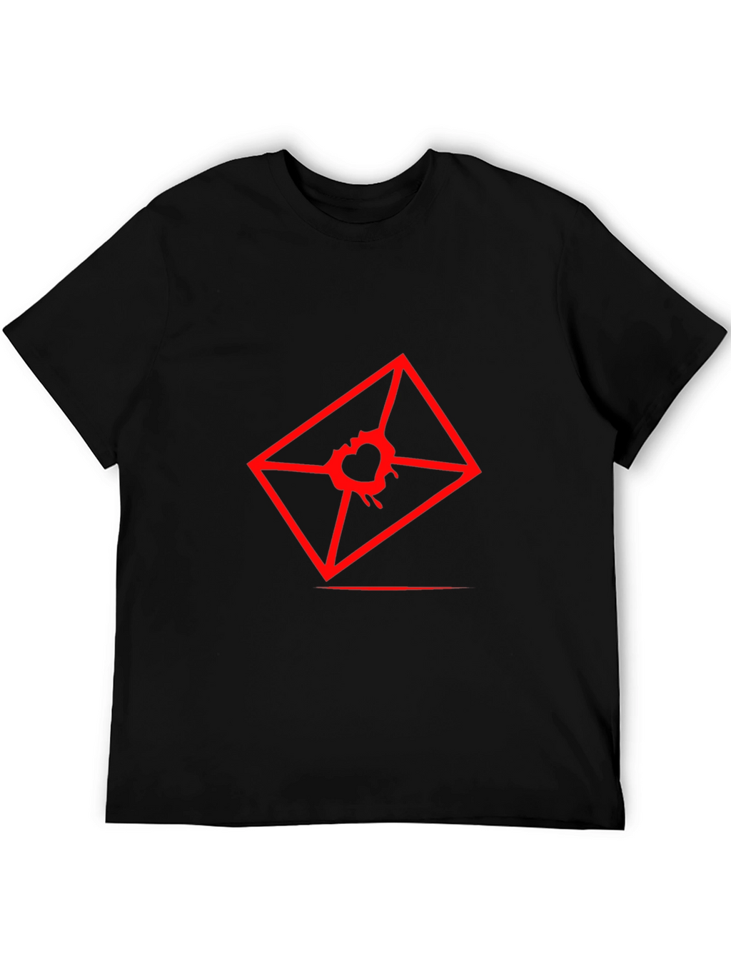 Mens Graphic Tee - Red Heart Envelope Print