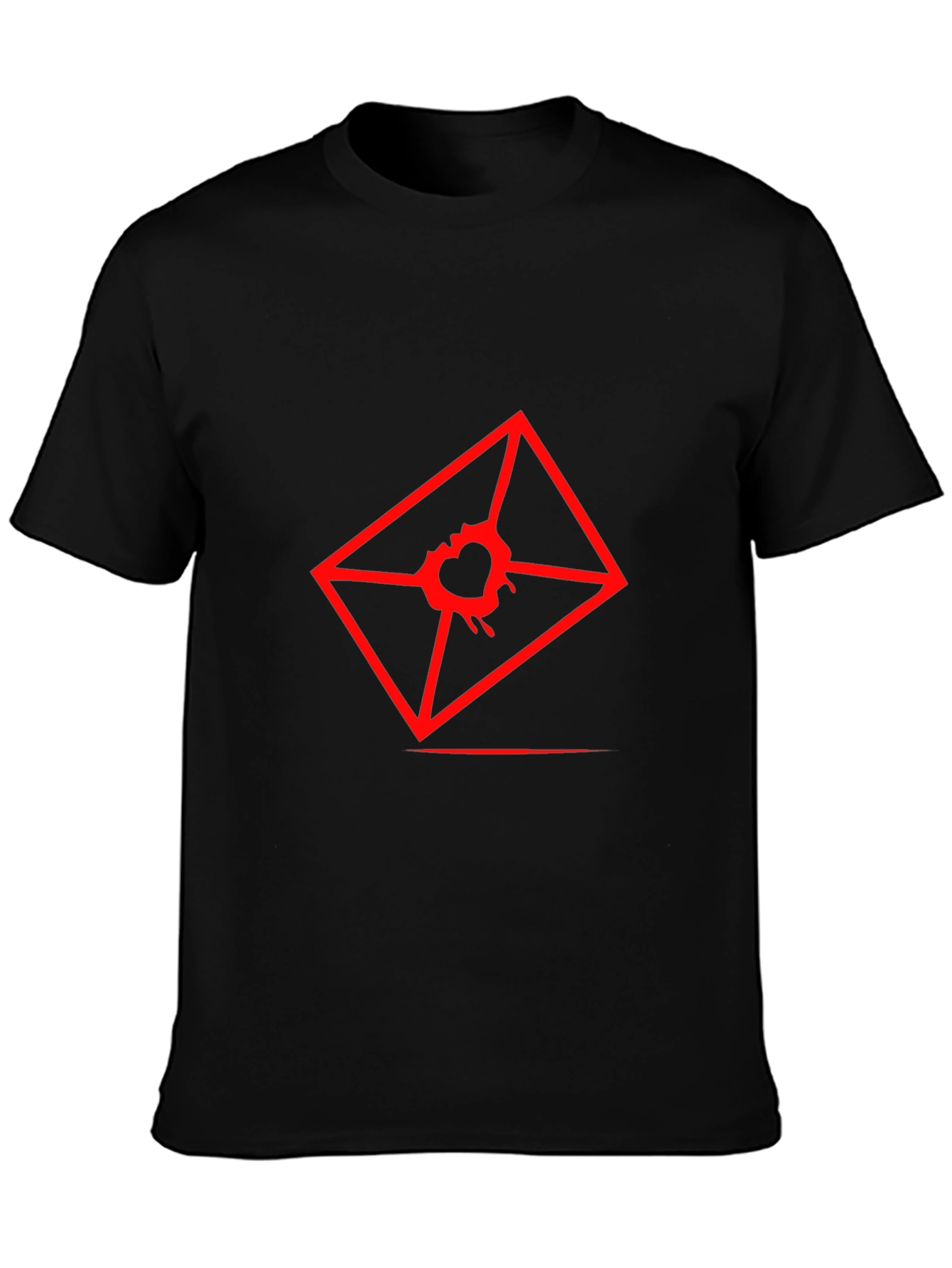 Mens Graphic Tee - Red Heart Envelope Print