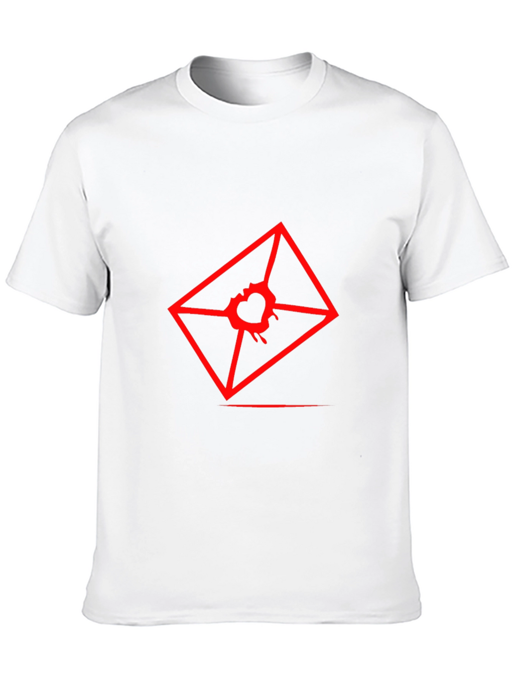 Mens Graphic Tee - Red Heart Envelope Print