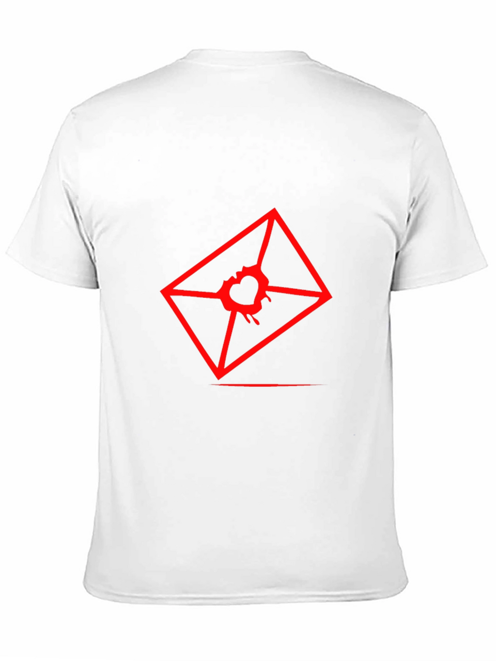Mens Graphic Tee - Red Heart Envelope Print