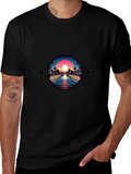 Happy Springtime Graphic Black T-Shirt