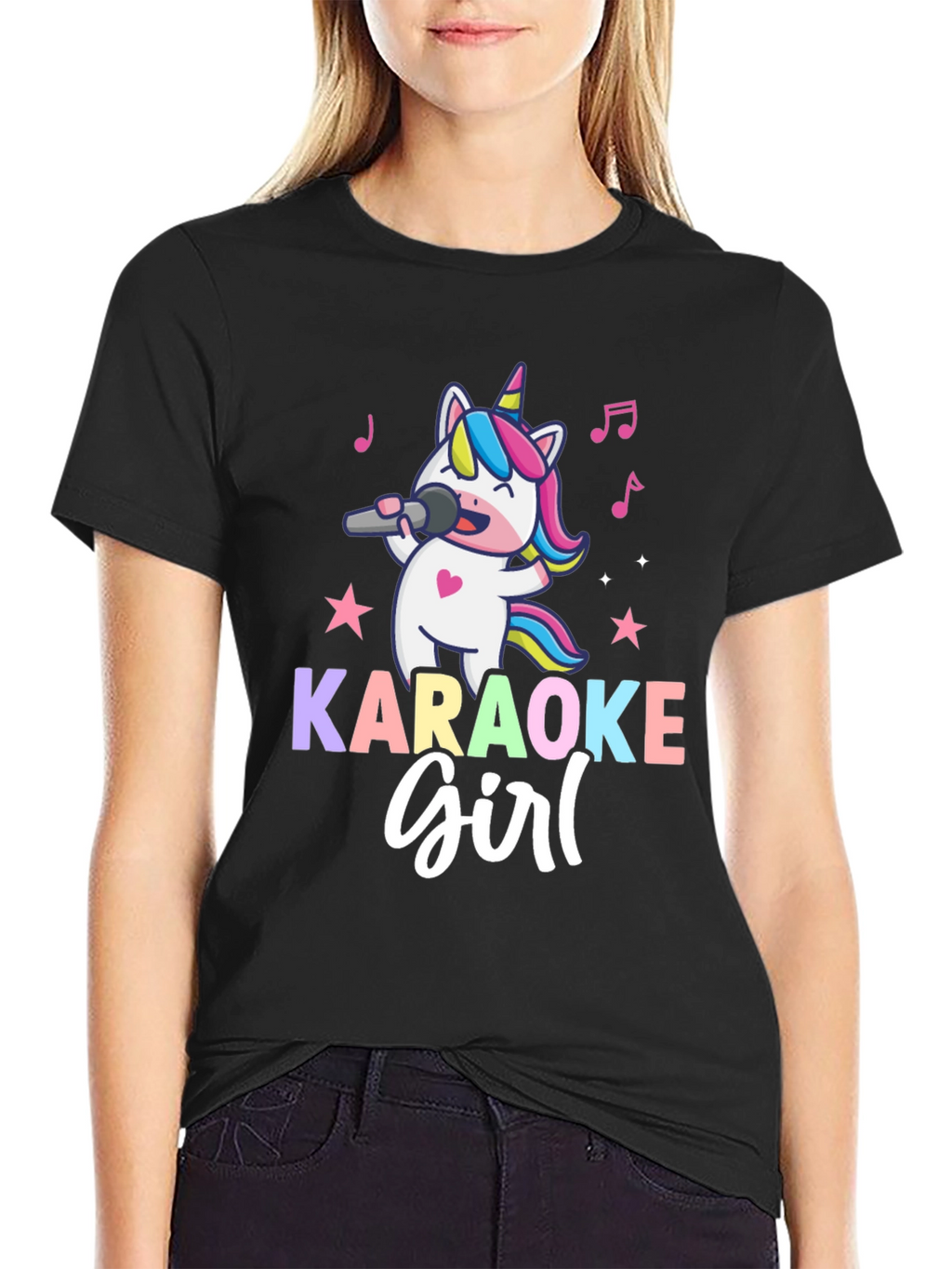 Karaoke Girl Unicorn Graphic T-Shirt