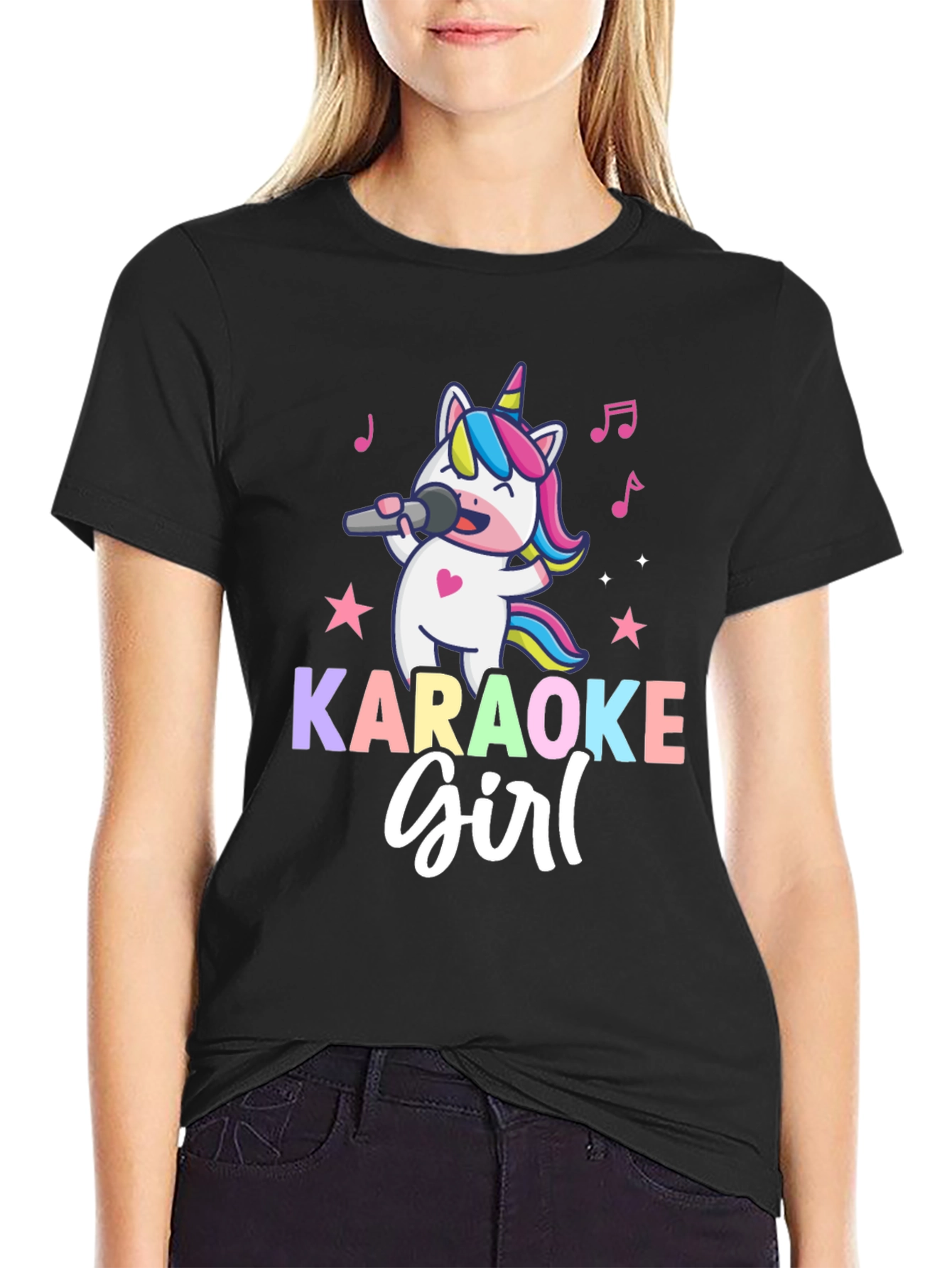Karaoke Girl Unicorn Graphic T-Shirt