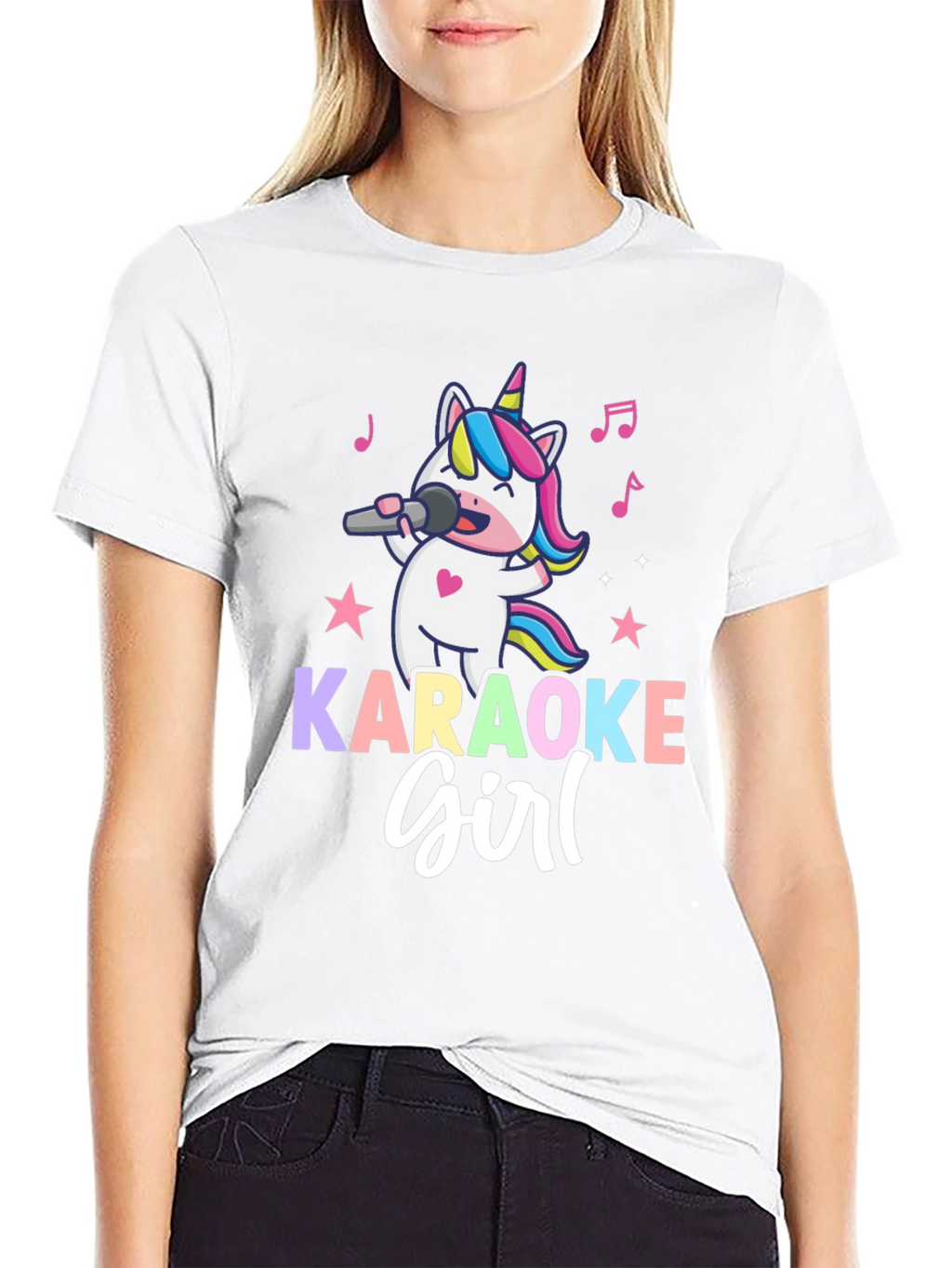 Karaoke Girl Unicorn Graphic T-Shirt