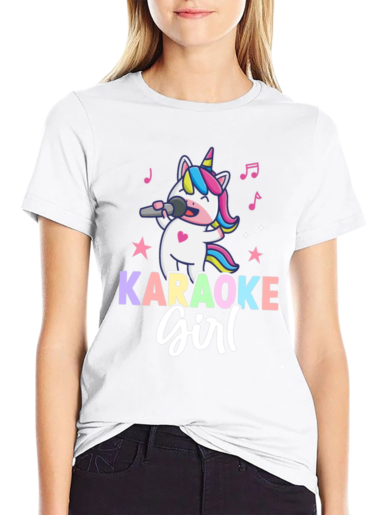 Karaoke Girl Unicorn Graphic T-Shirt